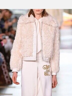 Tory Burch Cream Shearling Jacket